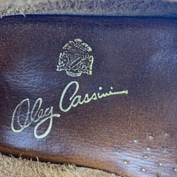 Oleg Cassini Mens Bernie Loafer Size 10 D Woven Brown Leather Moc Toe Kiltie - Picture 12 of 12